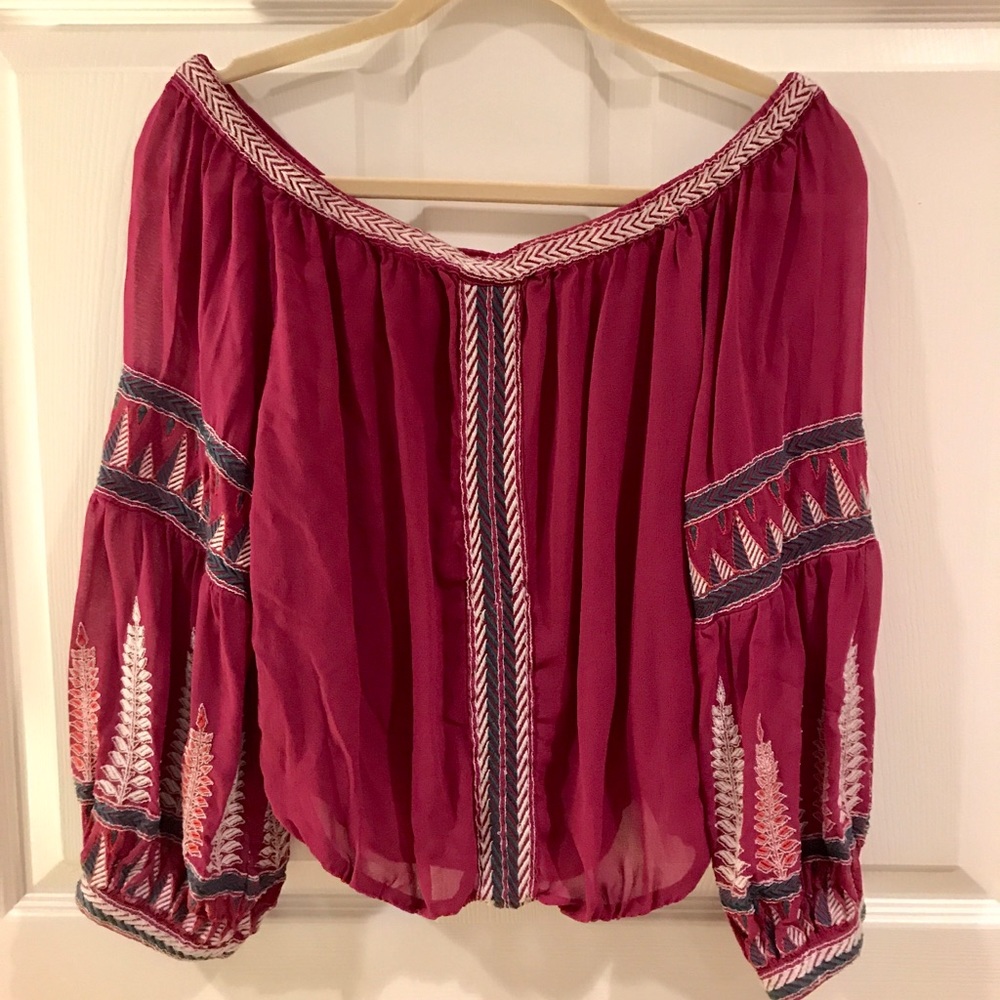 Embroidered Free People Boho Top